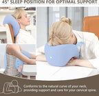 2in1 Ergonomic Memory Foam Travel Neck Pillow – Upgrade Travel Pillow for All Sleep Positions on Flights, Road Trips, and Long Distance Travel with Drawstring Bag (Adjustable - Blue and Pink)