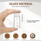 Baderke 4 Pcs Liquid Medicine Travel Container Scale Glass Liquid Containers Small Single Dose Medicine Bottles Dispenser and Leak-proof Plug Travel Essentials Accessories(Clear,10ml)