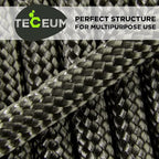 TECEUM 5/32" Paracord Rope 1000 – 1000ft / 200ft / 100ft / 50ft – Tactical Parachute Cord 4mm – 45+ Colors – Nylon String for Survival & Camping Gear – Stripe Cord for Survival – Utility Rope