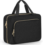 Wedama Toiletry Bag for Women, Large Cosmetic Travel Bag, Hanging Toiletry Bag for Bathroom, Thickened PVC Waterproof Makeup Bag, Toiletries Bag for Travel Business Trips and Camping, Black