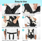 Pawaboo Pet Dog Front Carrier Backpacks, Legs Out Pet Carrier Backpack for Dogs, Adjustable Dog Chest Carriers Purse for Small Medium Dogs Hands Free for Travel Hiking Cycling Camping, L, Black