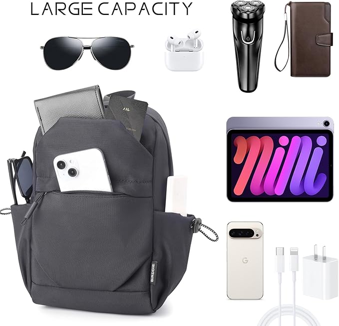 Crossbody Sling Bag Casual Shoulder Hiking Backpack with Convertible Shoulder Strap for Travel Hiking Shopping Leisure Sport