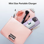 Mini Portable Charger USB C Power Bank,Upgraded 5000mAh PD Fast Charging Battery Pack Built-in USB-C Connector,LCD Display,Compatible with iPhone16,16 Plus,16Pro/Max/15,iPad Pro/Air (Cool White)