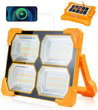 Portable LED Work Solar Light - 300W LED Rechargeable Work Light 22000mAh Solar Camping Lights, Magnetic Worklight Portable Flood Lights with Stand for Mechanic Camping Fishing Car Repair