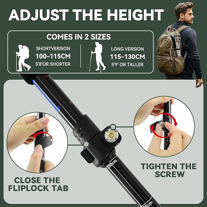 Trekking Poles Collapsible Hiking Poles - 2 Pack Aluminum Hiking Sticks, Lightweight Walking Sticks for Seniors, Men, Women Balance, Tri-Fold Walking Poles for Backpacking by Underwood Aggregator