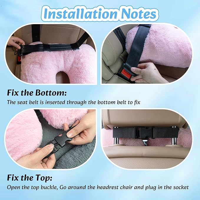 Travel Pillow, Car Pillow for Kids & Adults - Ergonomic Travel Pillows Sleeping Aid for Neck & Body Support, Car Travel Essentials Pillow on Road Trips-Gray