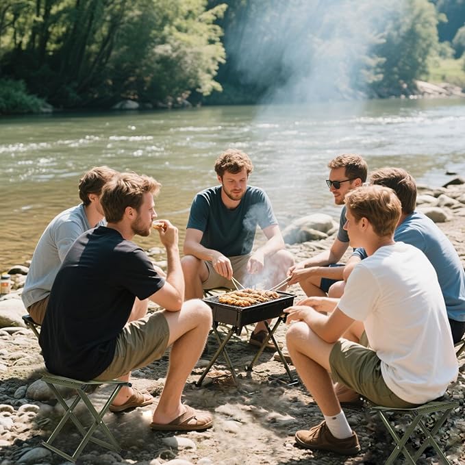 Folding Stool Heavy Duty Camping Stool Outdoor Portable Chair, 440lbs Heavy Duty Portable Folding Stool, Suitable for Camping, Outdoor Hiking, Outdoor Fishing, Picnicking,BBQ