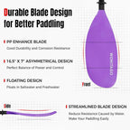 Kayak Paddles with Alloy Shaft and PP Blade, Floating Kayaking Oars, Adjustable 230-250 cm/90-98 Inches, 210-230 cm/82-90 Inches