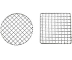 2Peices Backpacker Bushcraft Grill Grate Stainless Steel BBQ Cooking Grill Mesh Campfire Grill Square Round for Camping, Backpacking, Hunting Fishing
