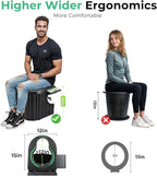 Sckee Camping Toilet, Portable Toilet for Adults, Portable Travel Folding Toilet with Lid and Paper Holder, Compact Potty for Car, Camp Toilet Portable Toilet for Camping, Hiking,Truck, RV, Beach