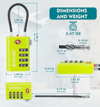 ANVIL 4 Digit Luggage Locks, TSA Locks for Luggage, Advanced TSA008 core, Alert Indicator for Your Travel Lock, Suitcase Lock. (4, Grass Green)