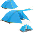 KAZOO 2／4 Person Camping Tent Outdoor Waterproof Family Large Tents 2/4 People Easy Setup Tent with Porch Double Layer