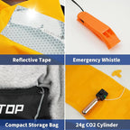 Owntop Manual Inflatable Belt Pack, Adults Swim Jacket with Blowpipe & Whistle, 24g CO2 Cylinder Included, Low Profile for Kayaking, Fishing, Paddle Sports