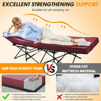 CYMULA Camping Cot Mattress 2in Memory Foam Sleeping Pad,Soft Warm Non-Slip Camping Mattress Topper with Retaining for Adults,Portable Roll up Pad for Travel(75 x30)（only Mattress）