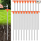 Shimeyao 10" Tent Stakes Camping Heavy Duty Stakes Bulk Metal Ground Pegs Camping Spikes Galvanized for Outdoor Pitching Canopy