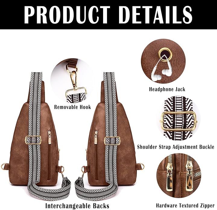 Cross Body Bags for Woman Men Sling Bag Chest Bag with Adjustable Strap Crossbody Handbags Women's Crossbody Bags