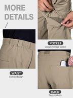 FREE SOLDIER Men's Outdoor Cargo Hiking Pants with Belt Lightweight Waterproof Quick Dry Tactical Pants Nylon Spandex