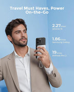 VEEKTOMX Small Portable Charger, Mini Power Bank 10000mAh, PD 22.5W Fast Charging USB-C Battery Bank, Travel Essentials Dual Voltage External Portable Powerbank for iPhone/Samsung/Google Pixel, White