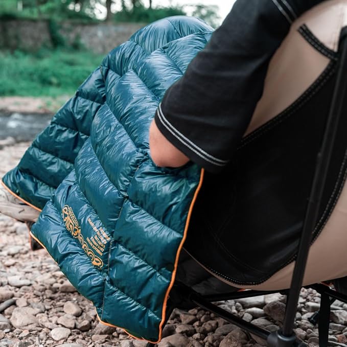 ZOOOBELIVES Ultralight Down Camping Blanket - 1.35lbs, 650 Fill Power Puffy Quilt. Compact & Warm Comforter for Travel, Beach, Hammock, Backpacking - Elevate Your Outdoor Comfort - AlpliveR300