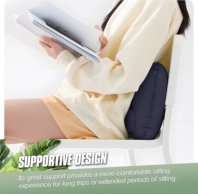 2-Pack Inflatable Camping Pillow, Portable Travel Pillow for Sleeping, Lightweight Compact Inflatable Pillows for Beach, Hiking, Backpacking, Airplane Travel, Press-to-Inflate (Navy Blue)