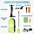 10'6"Inflatable Stand Up Paddle Board Ultra Portable-Lightweight & Stable|All-in-One Kit w/Aluminum Paddle, Dual-Action Pump & Backpack|Lakes & Oceans Ready for Family Recreation by Aquajourney