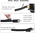 Cord Management Organizer Kit 4 Cable Sleeve split with 41Self Adhesive Cable Clips Holder, 10pcs and 2 Roll Self Adhesive tie and 100 Fastening Cable Ties for TV Office Car Desk Home