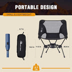 MOON LENCE Portable Camping Chair Backpacking Chair - The 4th Generation Ultralight Folding Chair - Compact, Lightweight Foldable Chairs for Hiking Mountaineering, Beach