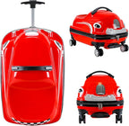 20" Kids Ride-on Travel Suitcase Draw bar box With wheels Portable Car Trolley Suitcase Car Design for Boys and Girls(Size:50 * 31 * 33cm,Color:Red)