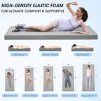 CYMULA Memory Foam Camping Mattress Pad,3inch Sleeping Pad for Camping,Non-Slip Bottom Floor Cot Car Mattress Bed with Retaining Portable Roll up Mattress Pad Mat for Travel Truck Guest Bed Tent