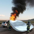 Large Fibreglass Vehicle Emergency Fire Blanket 13.1x19.6 ft, Car Fire Suppression Blanket for Conflagration with Carry Bag, Silver