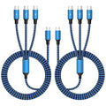 USB C Splitter Cable Multi Charging Cable, Nylon USB C Splitter Cable, Multiple Charger Cord with 3 Type C Compatible with iPhone 16/15 Series, Galaxy S Series with Most Phones and More (2Pack 5FT)