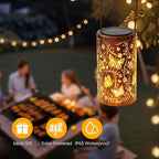 Homemory Butterfly Solar Lanterns Lights Outdoor Waterproof, Hollowed-Out Metal Decor Lantern, Gifts for Women, LED Solar Lights Metal Decoration Outside for Yard, Patio, Backyard, Porch, Lawn