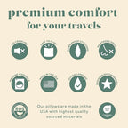 Goose Down Travel Pillow - Filled with 800 Fill Power European Goose Down, Egyptian 300 Thread Count 100% Cotton Cover for Plane car & Home - Made in USA (13" x 18")