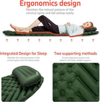 Camping Sleeping mat and Inflatable Pillow - Set, Portable, Ultra-Light, Thickened, Quick to inflate in 30s, can be Spliced. Suitable for Backpacking, Hiking, Camping and Other Scenes