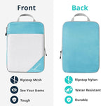 Compression Packing Cubes 3 Set, Compressible Space-Saving Packing Cubes for Travel - Compression Bags, Luggage Organizer, Travel Essentials for Women, Teal