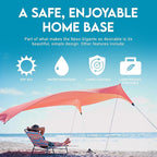 Neso Gigante - Portable Beach Tent - Ideal to Enjoy with Family and Friends - UPF 50+, Water-Resistant, and Lightweight - Coral, 11' x 11'