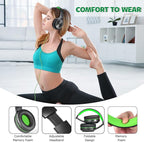 Rydohi Bluetooth Headphones Over Ear, 68H Playtime 3 EQ Music Modes Wireless Headphones with Microphone/Deep Bass, HiFi Stereo Foldable Headset for PC Home Travel Office (Black Green)