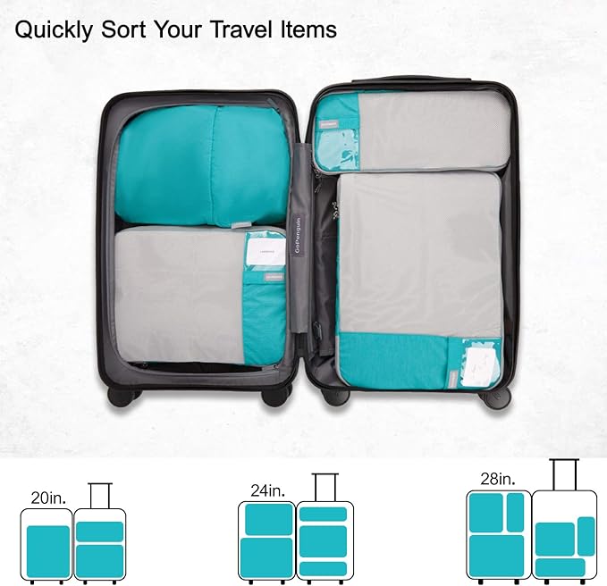 BAGSMART 6 Set /4 Set/2 Set Compression Packing Cubes for Travel, Lightweight Luggage Organizer Bags, Durable Space Saver Bags Travel Essentials