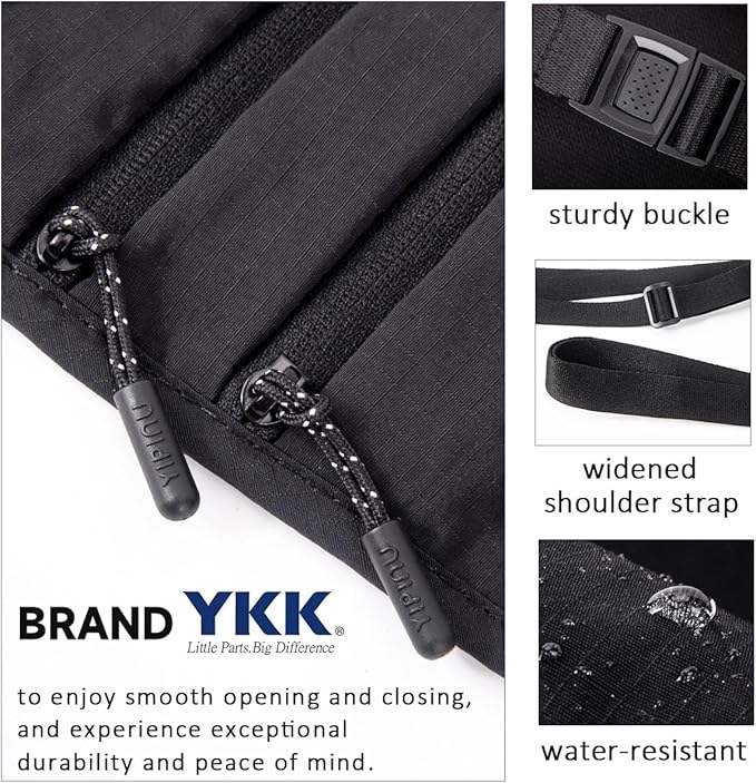 Crossbody Money Belt for Travel Women & Men Hidden, Travel Wallet Pouch - Slim Passport Holde, RFID Blocking Neck Wallet Under Clothes to Protect Cash, Credit Cards and Documents (KHAKI)