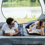 TIMBER RIDGE Lightweight Aluminum Camping Cot, 20-Second Quick Set-Up Folding Cot with Zipper Closure, Portable Carry Bag Included for Camping, Travel and Outdoors, Support up to 225lbs, Blue 2pcs