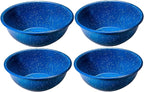 Enamelware for Camping and Backpacking - Enamel Cookware Gear Essentials for Camping and Backpacking (Made by Caddis Sports) (6 Inch Bowl (4 Pack))