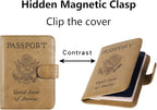 Passport Holder Cover Wallet RFID Blocking Leather Card Case Travel Accessories for Women Men (Brown)