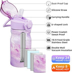 BJPKPK Stainless Steel Insulated Water Bottle With Straw Lid 14oz Reusable Metal Thermo Bottles Keep Cold And Hot,Dawn