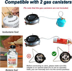 Portable Camping Stove Infrared Windproof, Backpacking Stove13400 BTU Single Butane Burner for Outdoor Hiking with Piezo Ignition