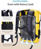 ECOHUB Waterproof Backpack for Women Men, 30L Roll-Top Closure Heavy Duty Dry Bag for Travel with IPX8 Waterproof Phone Case