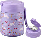 17oz Soup Thermo for Hot Food Kids,Insulated Food Jar with Spoon,Thermo Hot Food Lunch Container,Wide Mouth Leakproof Stainless Steel Lunch Box for School-Horse