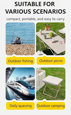 Outdoor Folding Stool Lightweight Foldable Chairs for Outside Waterproof Camping Stool Portable Seating Durable Comfortable Breathable Easy to Carry Perfect for Queuing Hiking and Picnics
