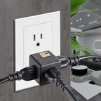 3 Outlet Wall Adapter UL Listed 3 Outlet Power Cube Tap, 3-Prong Outlet Splitter, Multi Plug Outlet Grounded Indoor, 3 Way Plug Adapter, Outlet Extender for Home or Travel (Black, 3 Pack)