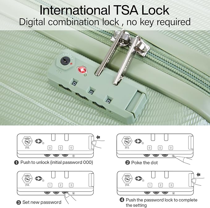 Hanke 16 Inch Underseat Carry on Luggage with Wheels,Small Hard Shell Suitcases for Weekender,Travel Approved Lightweight Travel Luggage Suitcase for Womem Men,Bamboo Green.