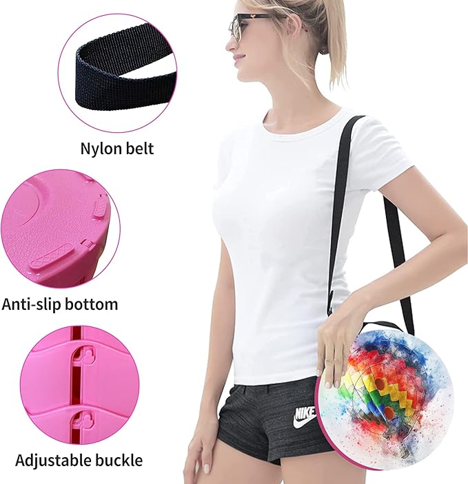 ALEVMOOM Upgraded Telescoping Collapsible Stool with Cushion, Folding Stool with Printing Portable Retractable Foldable Seat Max Load 550lbs for Adults Camping Fishing Outdoor